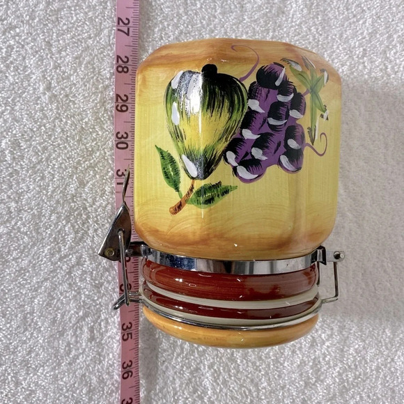 Vintage Mayfair &  Jackson Painted Fruit Ceramic Canister - Picture 11 of 12
